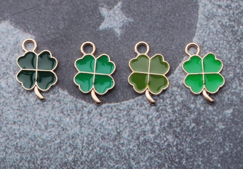 20 Pcs Four Leaf Clover Charms for St. Patrick’s Day Vintage Cute Small Enamel Pendants for Jewelry Making Kits Necklace Bracelet DIY Keychain Earring Accessories Supplies - Image 4