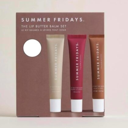 Summer Fridays Lip Butter Balm Trio: Vanilla, Vanilla Beige, and Brown Sugar, 3 Count (Pack of 1)