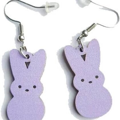 Colorful Easter Rabbit Wooden Dangle Earrings Cute Candy Color Rabbit Animal Wood Earrings for Women Girls Jewelry