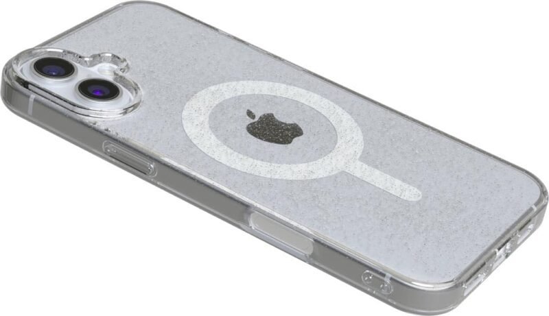 Casely iPhone 16 Case | Glitter Clear Skies | Clear Shimmer Case Clear iPhone Cases | Classic Ultra-Slim Design | Compatible with MagSafe - Image 3