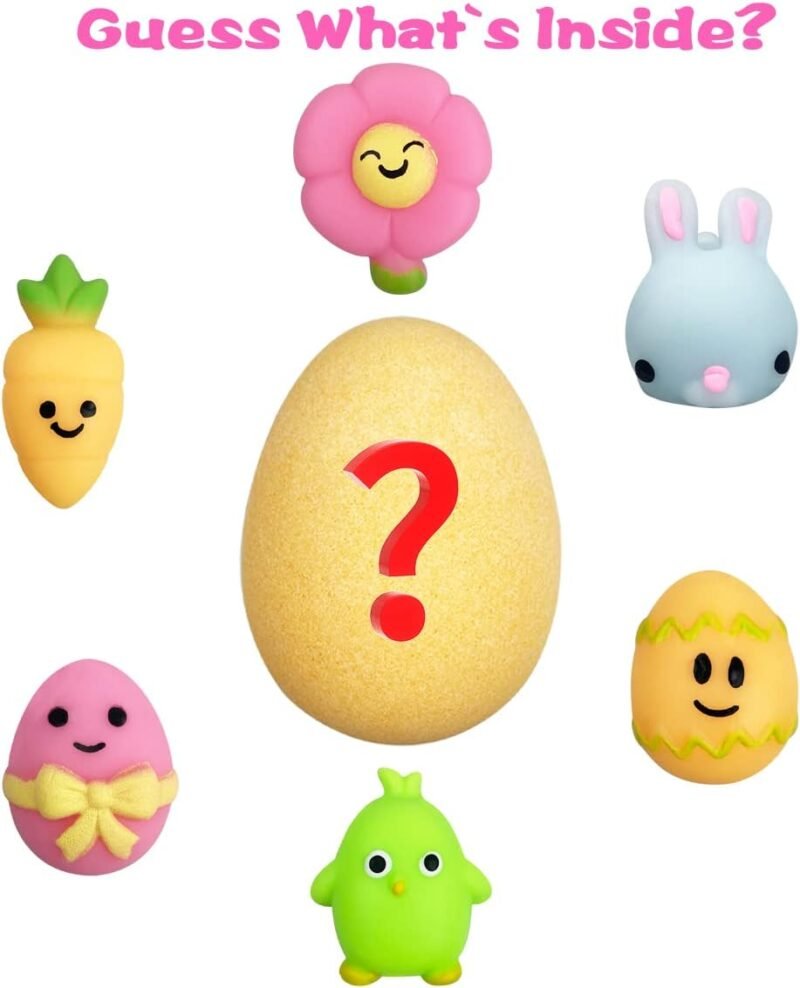 6 Pack Easter Bubble Bath Bombs with Easter Squishy Toys Inside for Kids Girls Boys Easter Basket Stuffers Gifts - Image 4