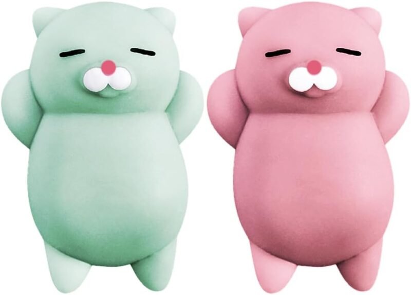 Nutty Toys Squishy Cat Set - 2" Soft Silicone Kawaii Kitties, Top Stress Relief Toy 2025, Unique Kids & Adults Gift Idea, Best Teenage Girl, Teen Boy & Tween Easter Present