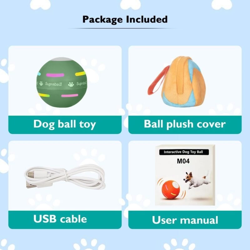 Dog Balls,The 3rd Generation Interactive Toys for Puppy/Small/Medium/Large Dogs,Improved Dog Rolling Effect Tennis Ball with Strap, Tough Motion Activated Automatic Moving Dog Toys (Green) - Image 7