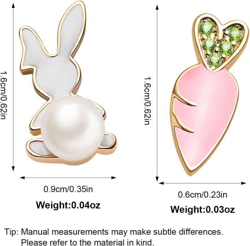 MUYAN Cute Small Easter Bunny Earrings for Women Carrot Rabbit Easter Studs Holiday Jewelry - Image 6