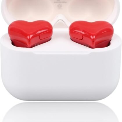Jectse Earbuds, Heart Shaped Bluetooth Headphones Noise Canceling Stereo in Ear Light Weight Earphones Cordless Earphone for Sports