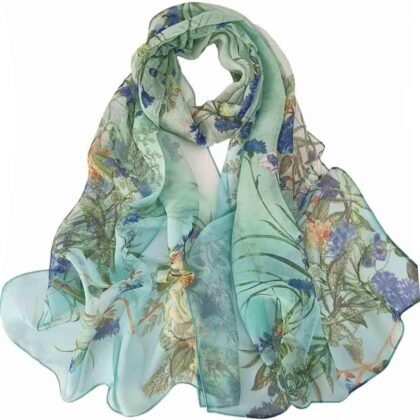 Pokeedioty Scarfs for Women Lightweight Scarves Elegant Floral Pattern Sheer Scarfs Shawls Wraps