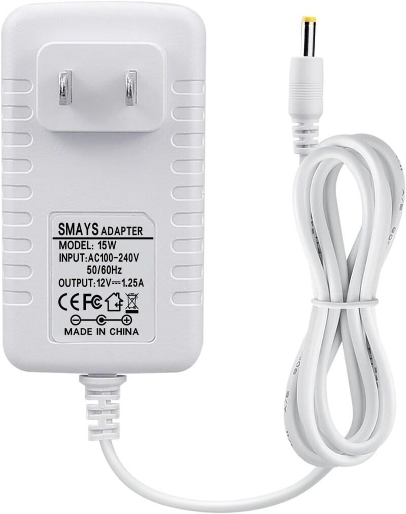 15W Power Cord Replacement for Echo Dot 5th Gen, 4th Gen, 3rd Gen, Dot Kids Edition, Dot with Clock, Pop, White DC Charger Adapter with 5ft Cable - Image 7