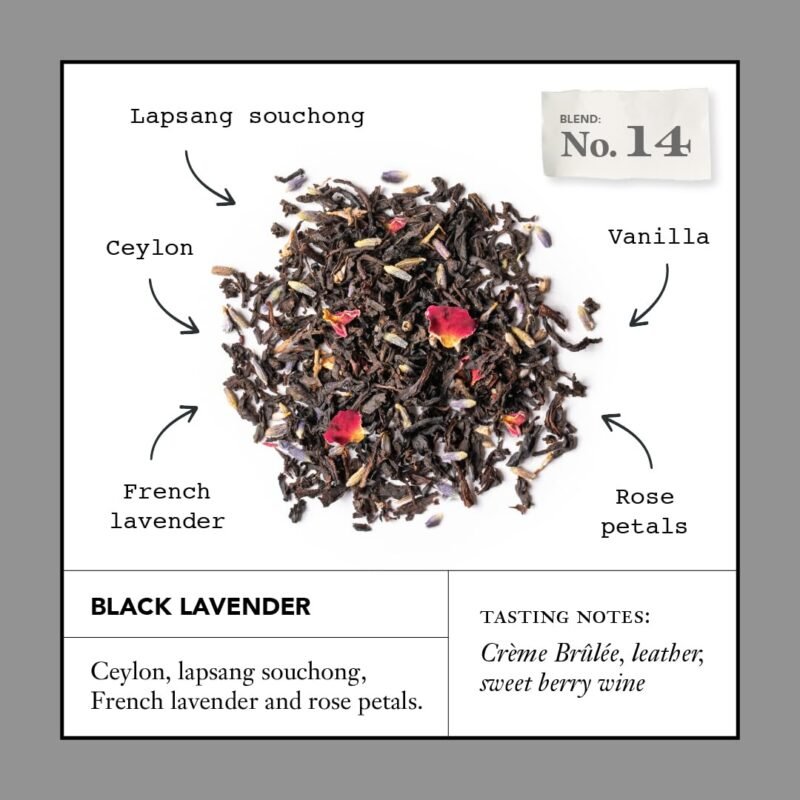 Smith Teamaker Black Lavender No. 14, Caffeinated, Sugar-Free, Organic, Sustainably Grown Full Leaf Black Tea Bags, 15 Sachets, 1.32oz each - Image 2