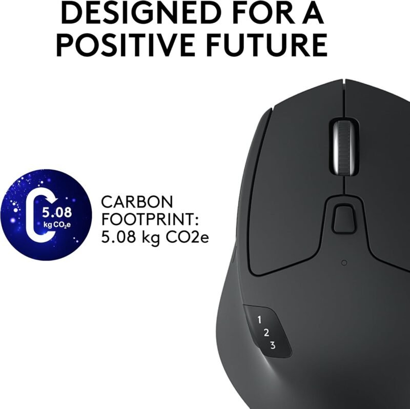 Logitech M720 Triathlon Multi-Device Wireless Mouse, Bluetooth, USB Unifying Receiver, 1000 DPI, 6 Programmable Buttons, 2-Year Battery, Compatible with Laptop, PC, Mac, iPadOS - Black - Image 11