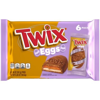 TWIX Eggs Milk Chocolate Caramel Candy Bars Easter Basket Stuffers, 6 Ct Pack