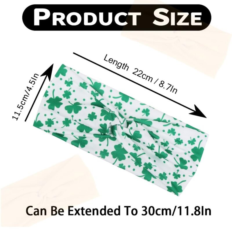 Kachanaa 6 Packs St. Patrick’s Day Headbands for Women Elastic Non-Slip Green Irish Shamrock Hat Hair Accessories for Party and Gifts for Girls Teens - Image 2