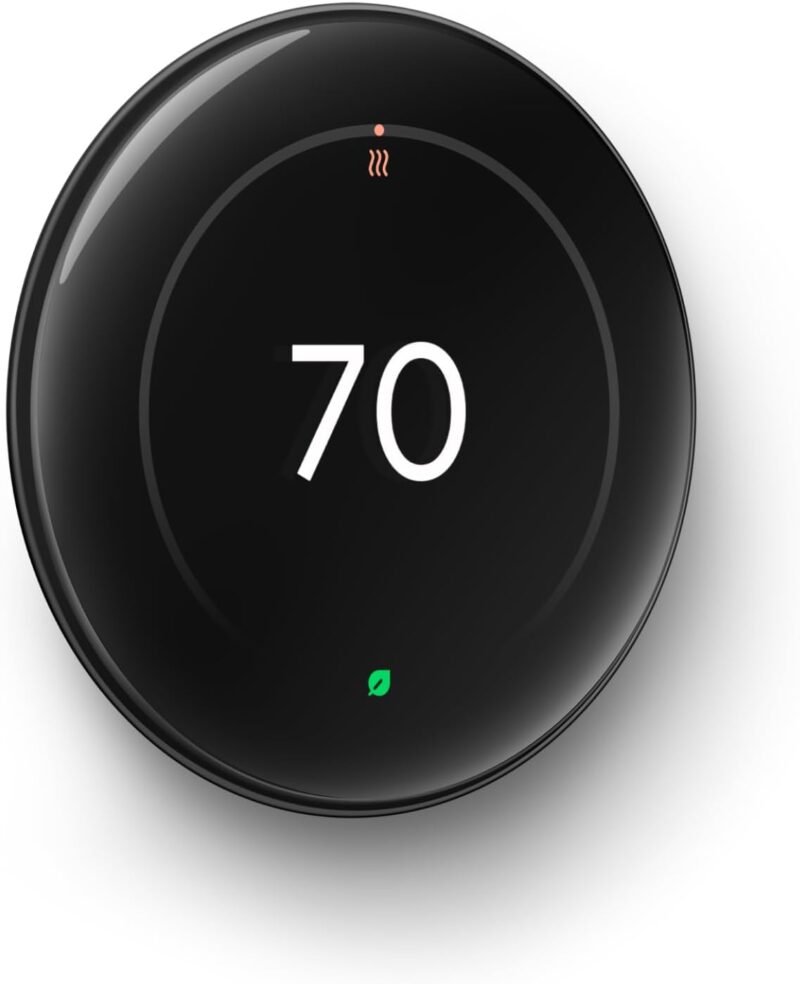 Google Nest Learning Thermostat (4th Gen, 2024) with Nest Temperature Sensor - Energy Saving Smart Thermostat with Adaptive Eco - Works with Alexa and Google Home App - Polished Obsidian - Image 2