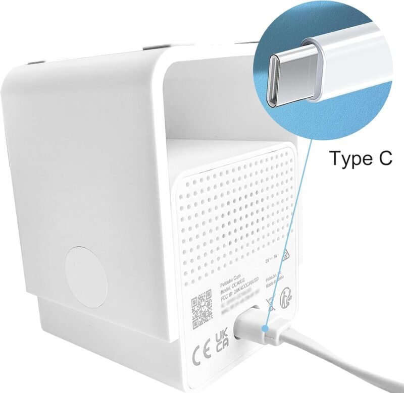 Uogw Type C Cable Compatible with Petcube Cam Indoor/Petcube Cam 360/TP-Link Tapo C120,Blink mini2,Blink Outdoor 4,USB to Type C Power Cord,10Ft Flat Power Extension Cable(2Pack,White) - Image 3