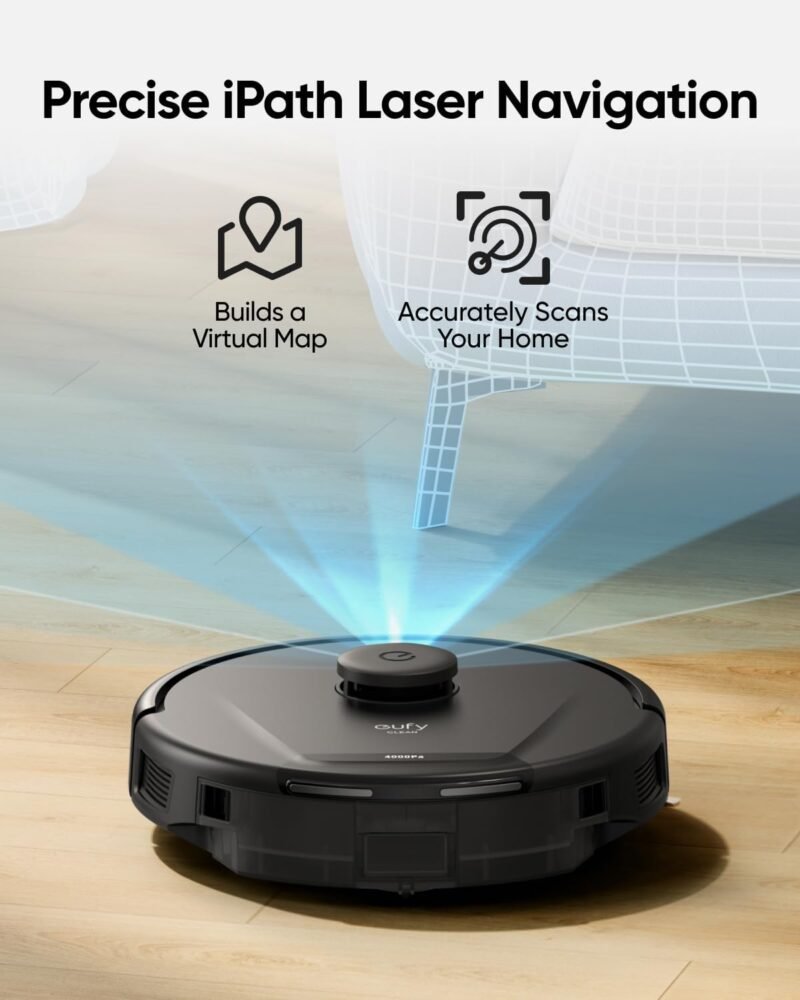eufy L50 SES Robot Vacuum with 60 Day Self-Empty Station, Multi-Floor Cleaning,Precise iPath Laser Navigation, Customizable Al Mapping, Climb Up to 20 mm, Ideal for Hard Floor, Tile, and Carpet - Image 3