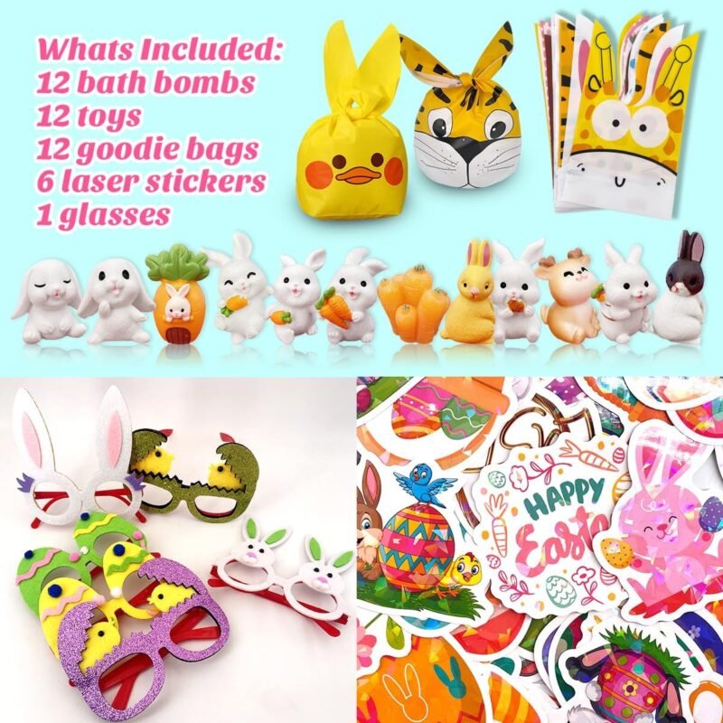 12 Pack Easter Egg Bath Bombs for Kids with Surprise Inside, Kids Bath Bombs for Easter Egg Hunt and Easter Basket Stuffers, Easter Bath Bombs for Kids - Image 2