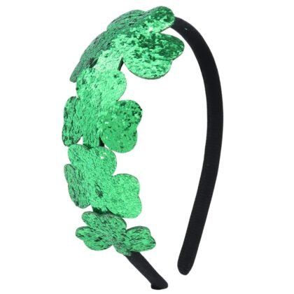 Needzo Saint Patrick's Shamrock Headband, St Patty's Party Accessories, One Size (Sparkly Green)