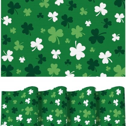Artoid Mode Green Shamrock Vinyl St. Patrick's Day Placemats Set of 4, 12x18 Inch Wipeable Non-Slip Spring PVC Place Mats for Party Kitchen Dining Decor