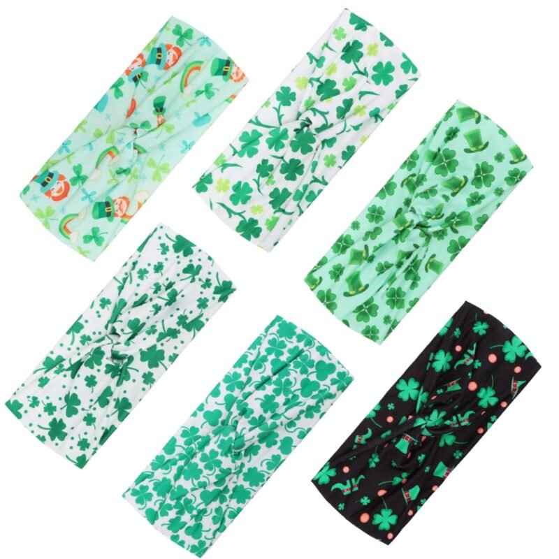 Kachanaa 6 Packs St. Patrick’s Day Headbands for Women Elastic Non-Slip Green Irish Shamrock Hat Hair Accessories for Party and Gifts for Girls Teens - Image 3