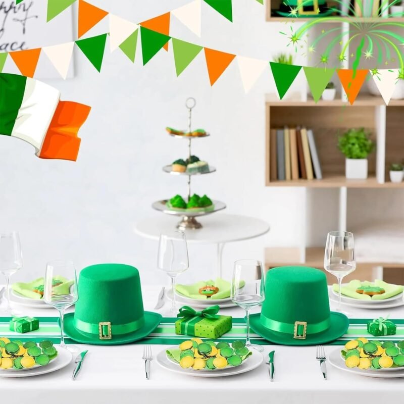 120 Pieces St. Patrick's Day Shamrock Gold Coins, Plastic Clover Coins for Party Decorations, Saint Patty's Day Decor Favors (Gold & Green) - Image 5