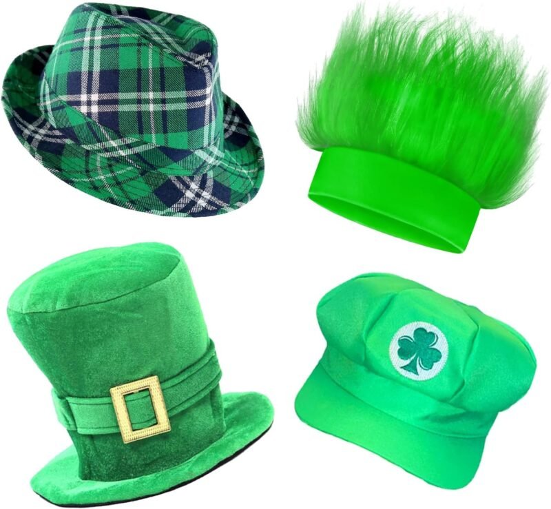 12pcs Bulk St. Patrick's Day Party Hats Funny Shamrock Hat St Patricks Day Accessories Funny Green Lucky Irish Topper Hat with Funny St. Paddy's Day Designs for Adults Teens, Fits Most Head Sizes - Image 4