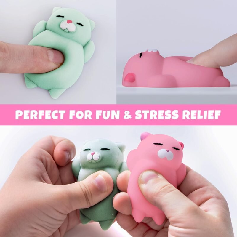 Nutty Toys Squishy Cat Set - 2" Soft Silicone Kawaii Kitties, Top Stress Relief Toy 2025, Unique Kids & Adults Gift Idea, Best Teenage Girl, Teen Boy & Tween Easter Present - Image 4