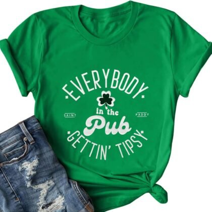 FYAPHION St Patricks Day Shirt Women Shenanigans Coordinator Shirts Shamrock Graphic Short Sleeve Tee Tops