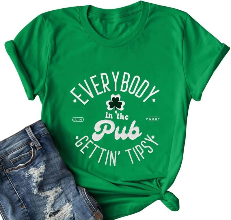 FYAPHION St Patricks Day Shirt Women Shenanigans Coordinator Shirts Shamrock Graphic Short Sleeve Tee Tops