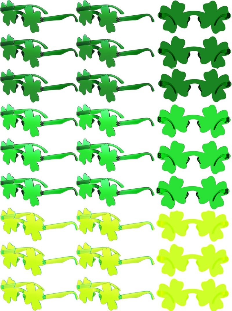St. Patricks Day Shamrock Sunglasses Bulk Irish Shamrock glasses Green Clover Eyewear St Patrick Party Favor Supply