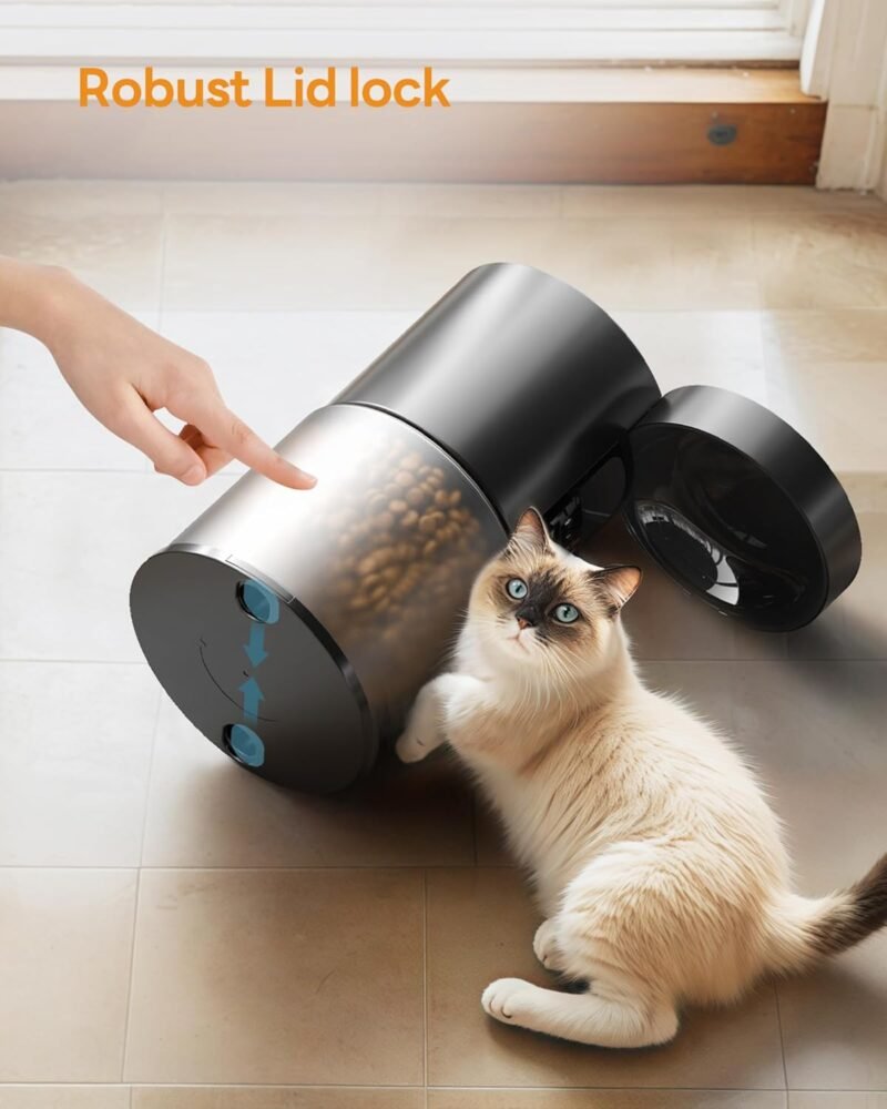 Automatic Cat Feeder Food Dispenser: 4L Auto Dog Feeder with 1-6 Meals Cat Feeder Automatic Customized Feeding Schedule for Cats & Dogs - Cat Automatic Feeders - Image 4