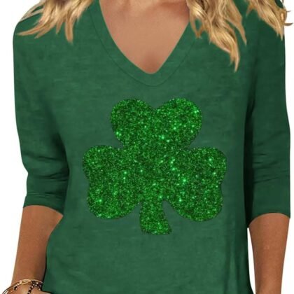 Womens Fall Shirts Halloween V Neck 3/4 Length Sleeve Pumpkin T-Shirts Thanksgiving Graphic Tee Tops