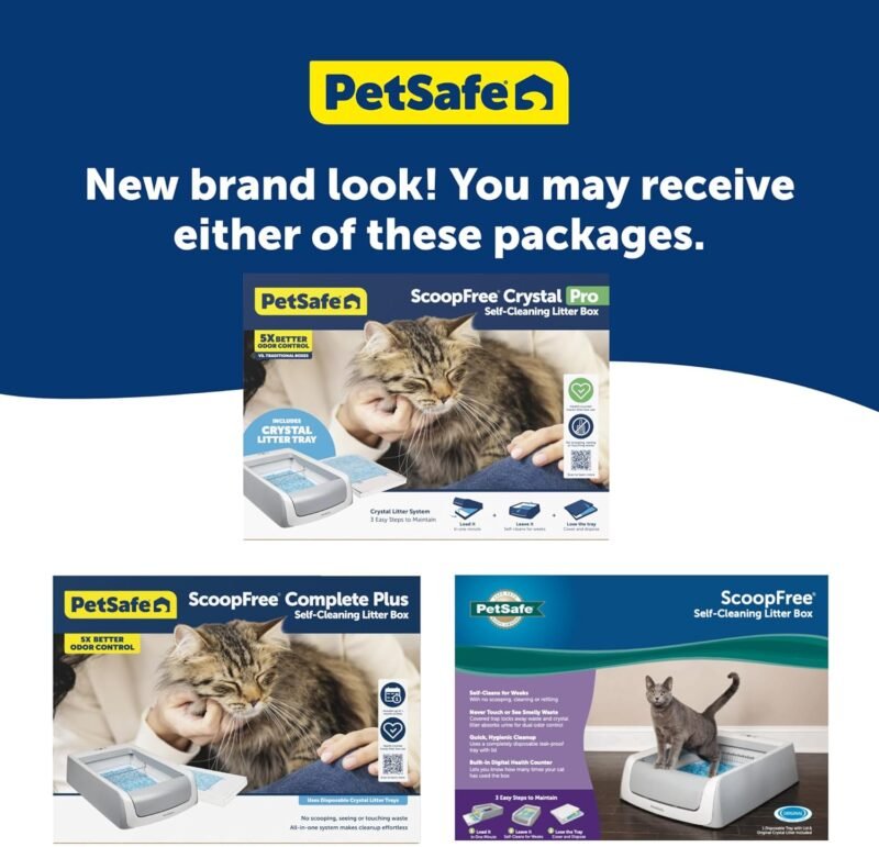 PetSafe ScoopFree Crystal Pro Self Cleaning Litter Box, Automatic Cat Litter Box, Includes Disposable Crystal Litter Tray (Grey, Uncovered) - Image 6