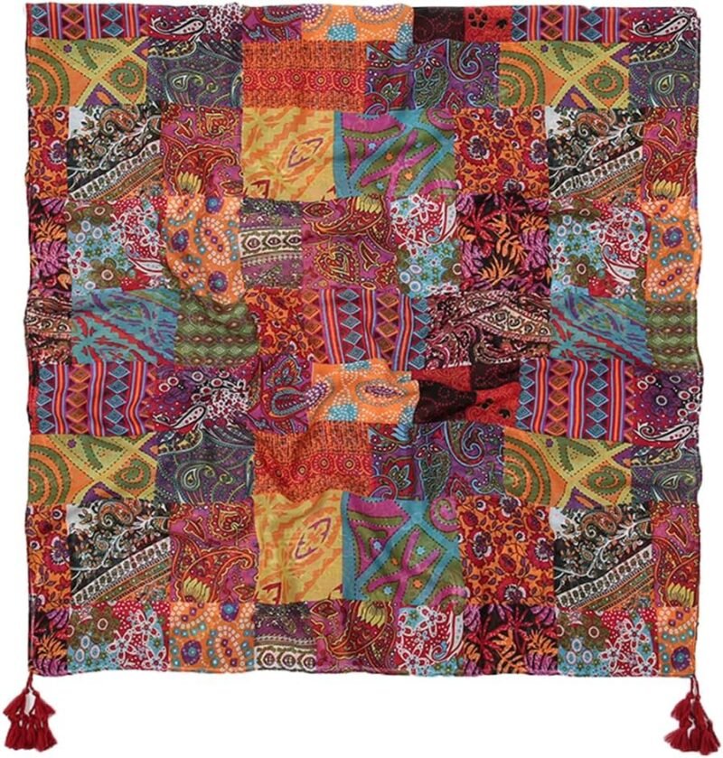 Yeieeo Boho Scarf for Women Lightweight Floral Printed Scarf Fall Winter Fashion Fringed Shawl - Image 2