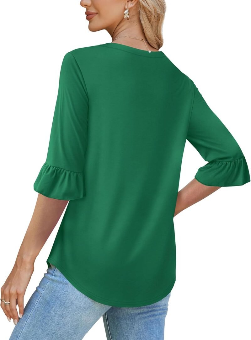 SAMPEEL 3/4 Length Sleeves Womens Tops Blouses for Women Dressy Casual Tops Trendy Summer Shirts Spring Clothes 2025 - Image 5