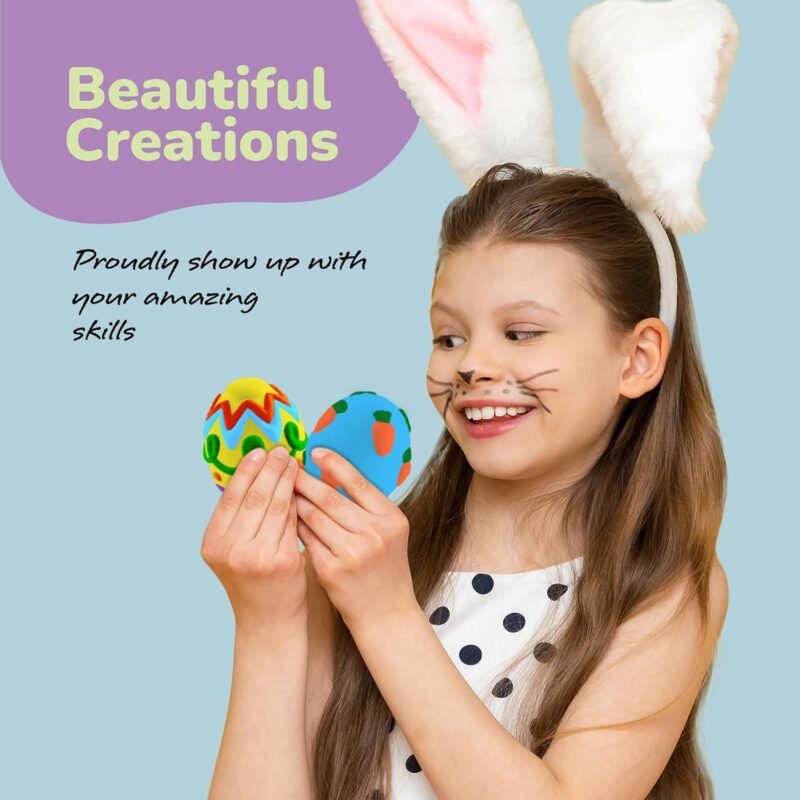 ArtCreativity 3D Easter Egg Painting Kit - Easter Craft Kit Includes Molds, Paint, Brushes for Kids & Adults - Ceramic Plaster Painting Kit - DIY Gifts for Spring - Basket Stuffers - Image 6
