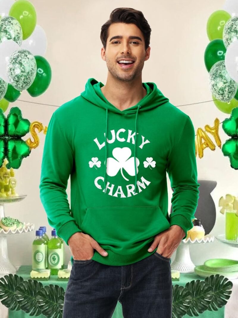 AOBUTE Mens Mardi Gras Hoodie Women St Patricks Sweatshirt Long Sleeve with Pocket - Image 3