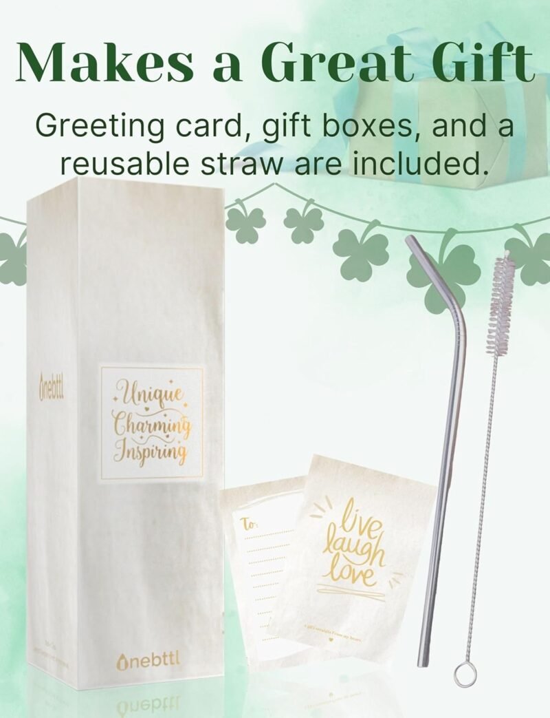 Onebttl Irish Gifts for Women Men, 20oz Insulated Stainless Steel Tumblers with Lids and Straws, Best Shamrock Gifts for Best Friends, Christmas, Birthday, St Patricks Day - Irish Luck - Image 6