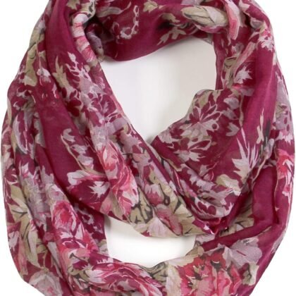 Scarfand's Romantic Rose Prints & Floral Patterns Lightweight Infinity Fashion Scarves Wraps