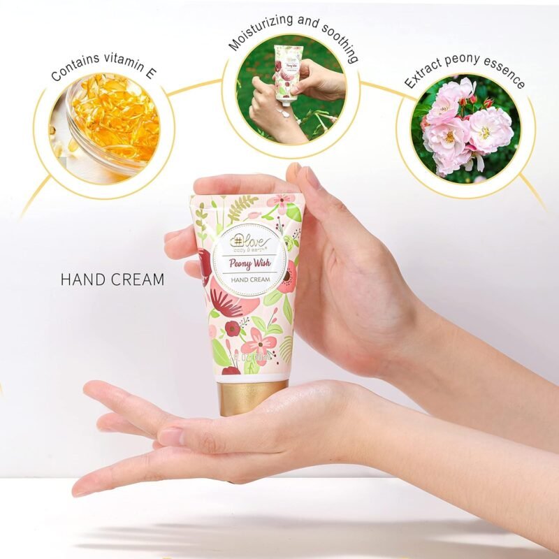 Gift Set - Lotion Sets for Women Gift, Peony Wish Body Cream Gifts Set, Include Hand Cream, Foot Cream, Soap, Scented Candle, Body Care for All Skin Types Skin Care Gift Set for Women - Image 3