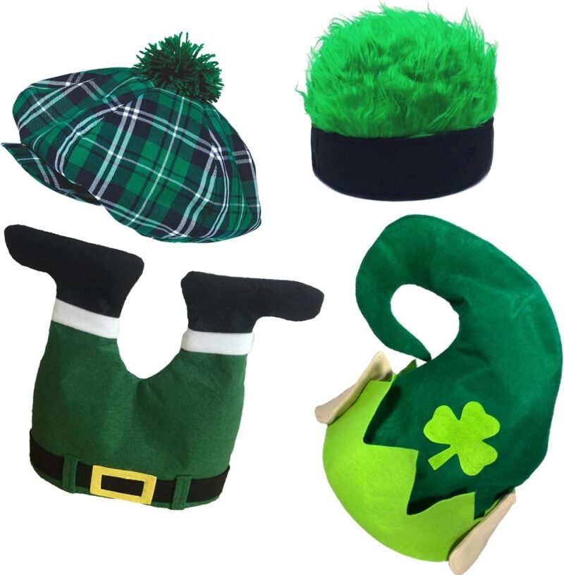 12pcs Bulk St. Patrick's Day Party Hats Funny Shamrock Hat St Patricks Day Accessories Funny Green Lucky Irish Topper Hat with Funny St. Paddy's Day Designs for Adults Teens, Fits Most Head Sizes - Image 3