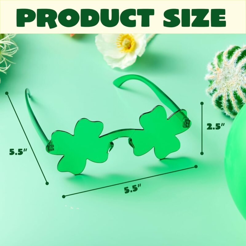JOYIN 6 Pairs St. Patricks Day Shamrock Sunglasses, Shamrock Glasses Clover Eyewear, St Patrick Accessory Party Favor Supply - Image 6