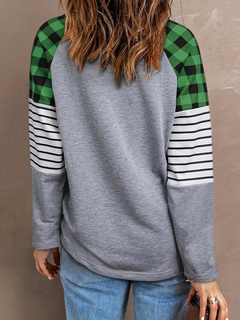 Saint Patricks Day Shirts Women Funny Plaid Long Sleeve St Patricks Day Outfits Tee Tops - Image 2