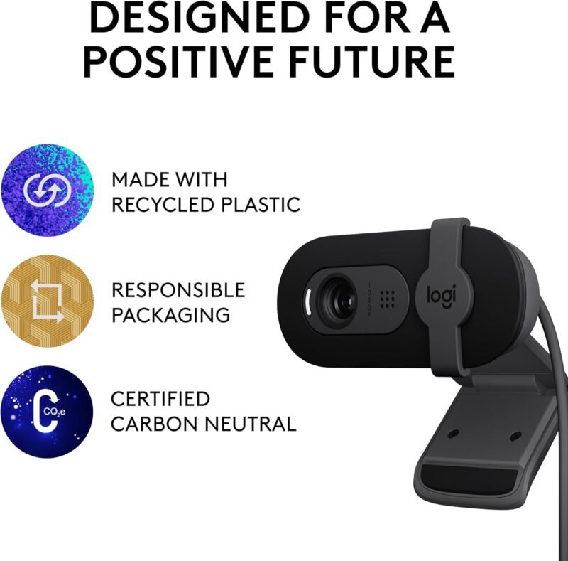 Logitech Brio 101 Full HD 1080p Webcam Made for Meetings and Works for Streaming — Auto-Light Balance, Built-in Mic, Privacy Shutter, USB-A, for Microsoft Teams, Google Meet, Zoom, and More - Black - Image 9