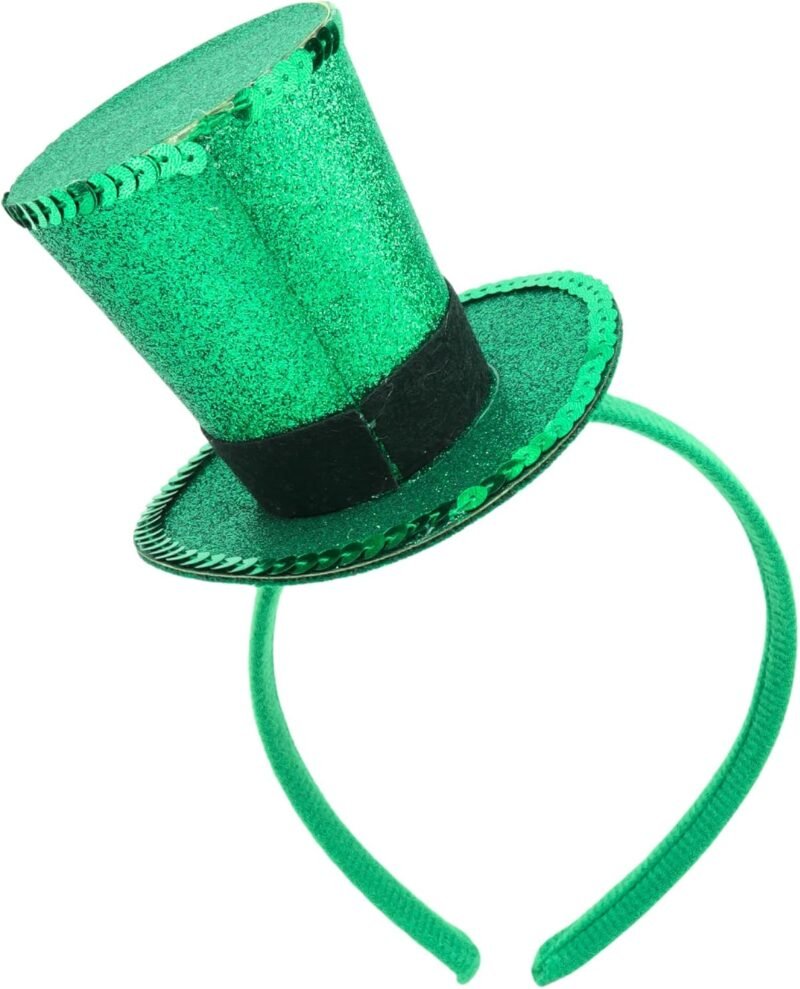 Needzo 2025 Saint Patrick's Day Headband, Glittery Leprechaun Top Hat, for Parades and Irish Celebrations, One Size - Image 4