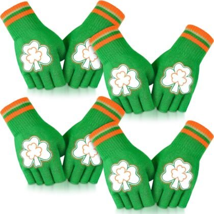 4 Pairs St. Patrick's Irish Fingerless Gloves Saint Patricks Day Accessories St Patrick's Day Running Gloves for Men and Women