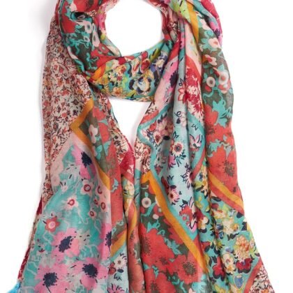 Scarf for Women Lightweight Soft Floral Leopard Printed Scarves Fall Winter Fashion Shawl Wrap with Fringe