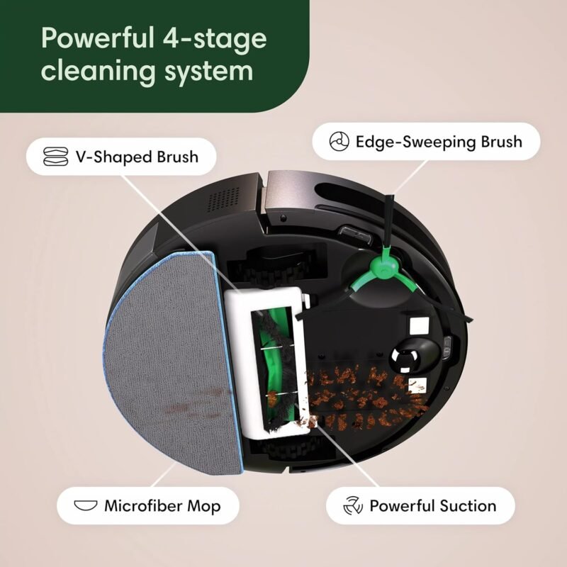 iRobot Roomba Combo Robot Vacuum & Mop (Y0110) - Easy to use, Power-Lifting Suction, Vacuums and mops, Multi-Surface Cleaning, Smart Navigation Cleans in Neat Rows, Self-Charging, Alexa - Image 5