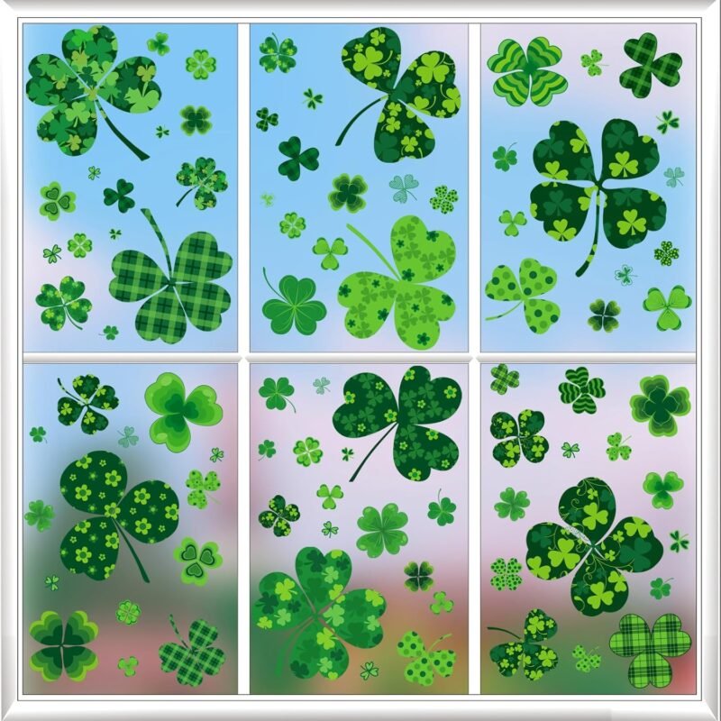 St Patricks Day Decorations, 119 PCS Extra Large Shamrock Stickers Window Clings Decor, St Patricks Day Accessories, Reusable Saint Party Supplies for Home Office School - Image 3