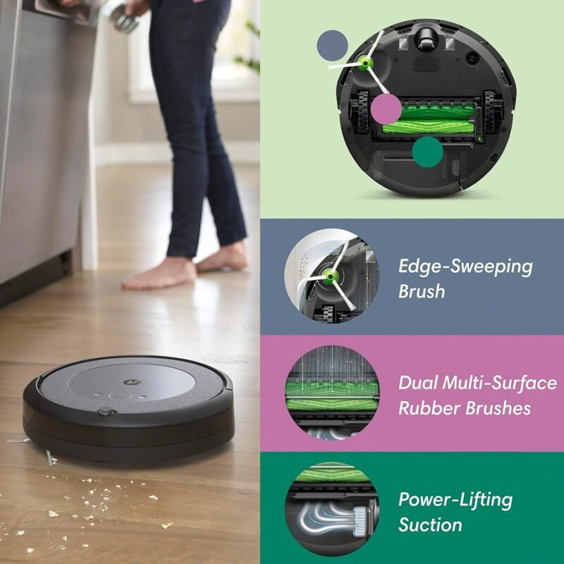 iRobot Roomba i3+ EVO (3550) Self-Emptying Robot Vacuum – Now Clean by Room with Smart Mapping, Empties Itself for Up to 60 Days, Works with Alexa, Ideal for Pet Hair, Carpets​, Roomba i3+ - Image 3