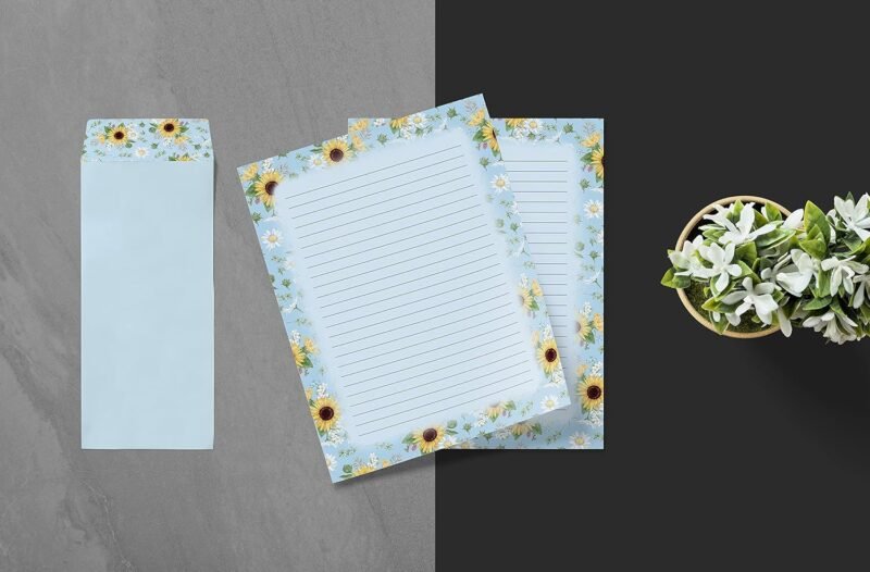 Better Office Products Floral Paper Stationery Set, 100 Piece Set (50 Lined Sheets + 50 Matching Envelopes), Letter Size 8.5 x 11 inch, 6 Designs, Double Sided/Lined Printing Paper, - Image 5