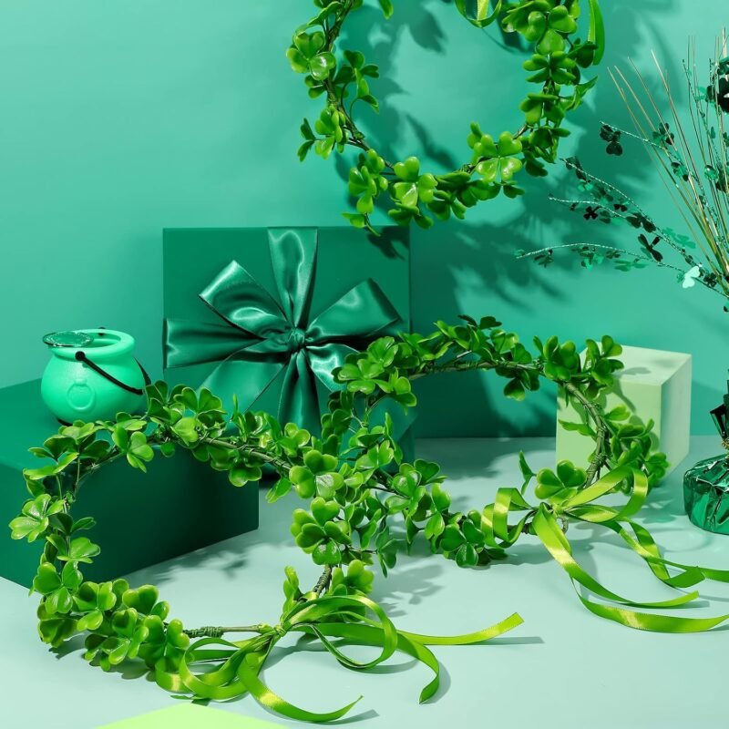 4 Pcs St Patrick's Day Headbands Irish Shamrock Crown Green Garland Clover Fairy Headpiece St. Patrick's Day Accessories for Women Girls Party Supplies - Image 7
